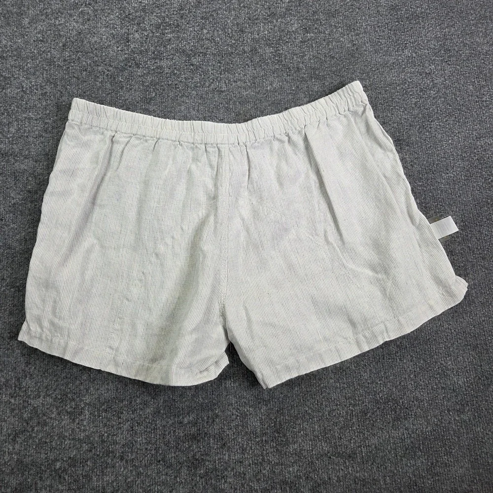 Rawganique Mens XL Joey Elastic 100% Raw Hemp Boxer Shorts Romania Striped Ivory